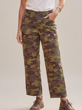 SUNDANCE Camo Button-Fly Cargo Pants 6P Brown Multi $118 Retail EUC